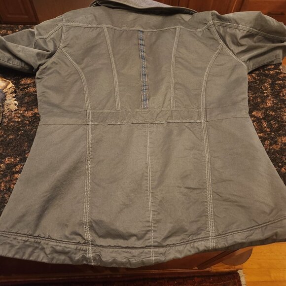 KUHL Lena Insulated Quilted Jacket Womens Large Gray Blue Full Zip Projekt Coat - Picture 10 of 10